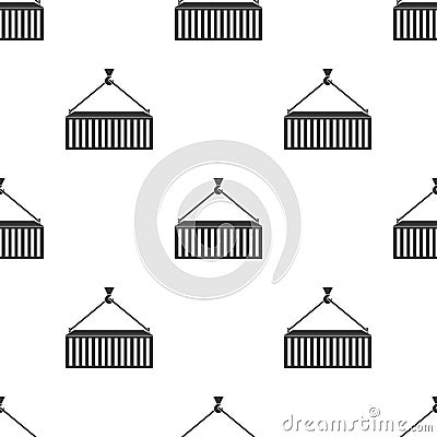 Container icon in black style isolated on white background. Logistic pattern stock vector illustration. Vector Illustration