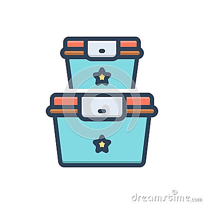 Color illustration icon for Container, parcel and cargo Cartoon Illustration