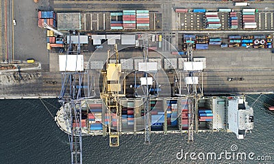 Container loading at jakarta Editorial Stock Photo