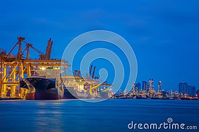 Container loading in terminal Stock Photo