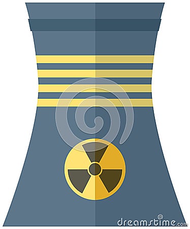Container with radioactive substance harmful to environment. Trumpet with radiation symbol Vector Illustration