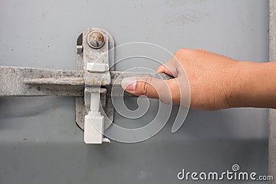 The container seal lock for protect product inside Stock Photo