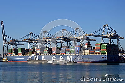 Container ship CMA CGM Magellan Editorial Stock Photo