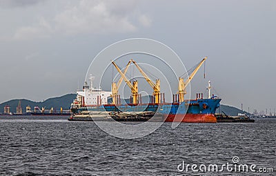 Container Ship in the gulf of Thailand Editorial Stock Photo
