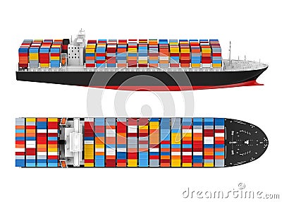 Container Ship Isolated Stock Photo