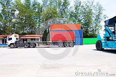 Container shipping for Logistic Import Export business and Industrial Stock Photo