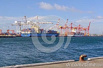 Container ships being loaded - Fremantle Editorial Stock Photo