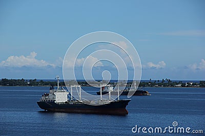Container ships in the Lagoon Stock Photo