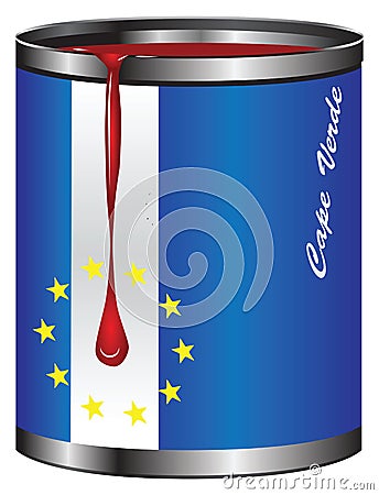 Container stylized Cape Verde flag Vector Illustration