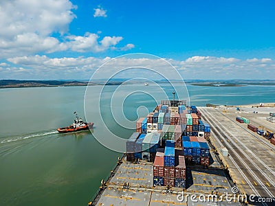 Container Terminal in Bremerhaven, Germany Stock Photo