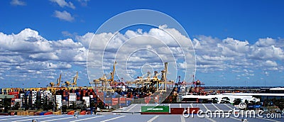 Container Terminal overview Editorial Stock Photo