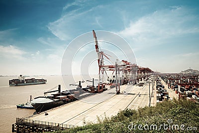 Container terminal Stock Photo