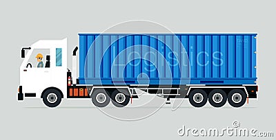 Container truck Vector Illustration