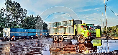 The container truck by hino Editorial Stock Photo