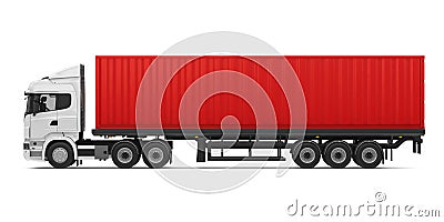 Container Truck Isolated Stock Photo