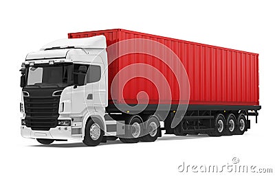 Container Truck Isolated Stock Photo