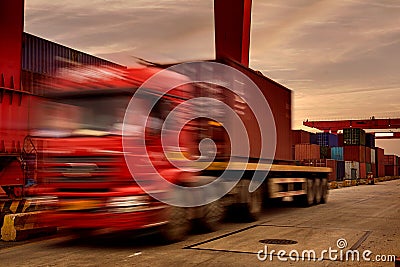Container terminal Stock Photo