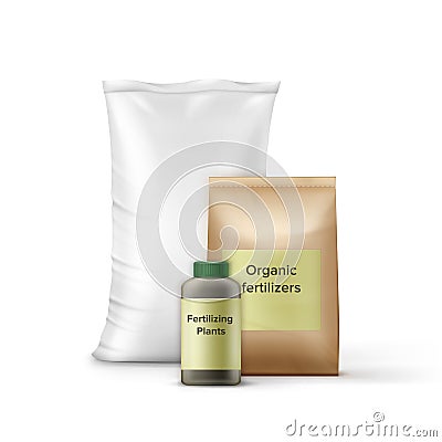 Containers with fertilizer Vector Illustration