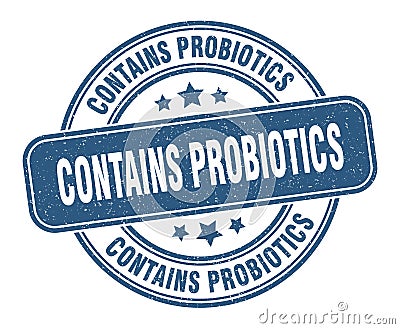 contains probiotics stamp. contains probiotics round grunge sign. Vector Illustration