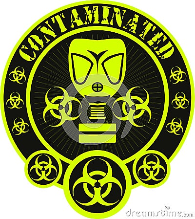 Contaminated Biohazard badge Vector Illustration