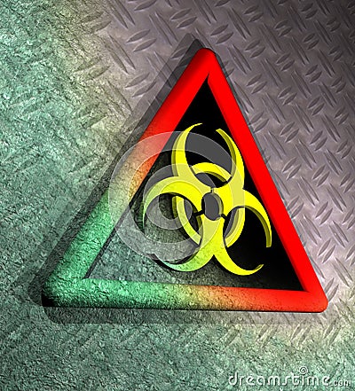 Contaminated biohazard warning sign Stock Photo