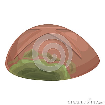 Contaminated bread icon cartoon vector. Spoiled dirty Stock Photo