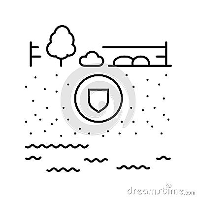 contaminated sites hydrogeologist line icon vector illustration Cartoon Illustration