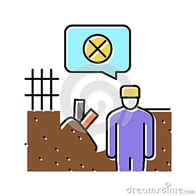 contaminated soil removal color icon vector illustration Vector Illustration