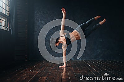 Contemp active dancing in dance class Stock Photo