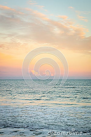 Colourful evening sky with unusual cloud formations Stock Photo