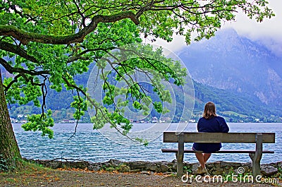 Contemplative Woman Stock Photo