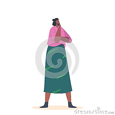 Contemplative Woman Pondering A Decision, Weighing The Options Of A Yes Or No Choice, Seeking Clarity Vector Illustration