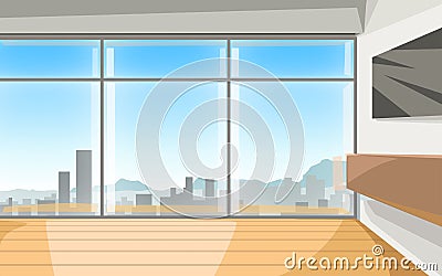 Contemporary apartment design interior window Vector Illustration