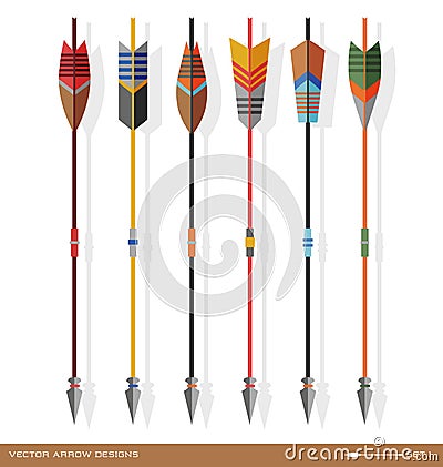 Contemporary archery arrow designs Vector Illustration