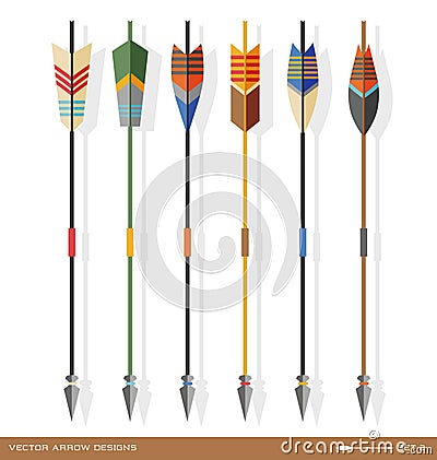 Contemporary archery arrow designs Vector Illustration