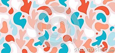 Contemporary art collage with abstract shapes. Vector seamless pattern with modern Scandinavian cut out elements Stock Photo