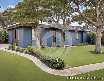 A contemporary Australian home or residential building front Stock Photo