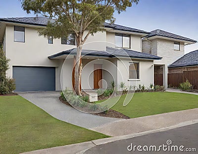 A contemporary Australian home or residential building front Stock Photo
