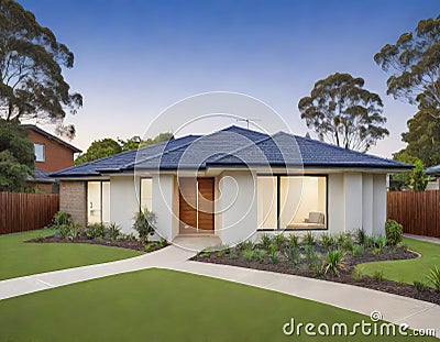 A contemporary Australian home or residential building front Stock Photo