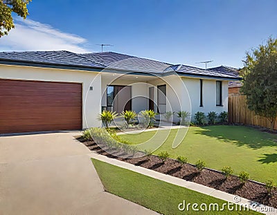 A contemporary Australian home or residential building front Stock Photo