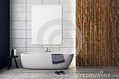 Contemporary bathroom with empty banner Stock Photo