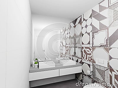 Bathroom interior render Stock Photo