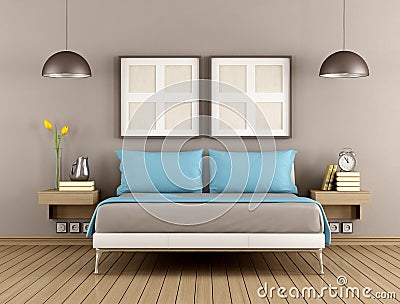 Contemporary bedroom Stock Photo