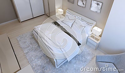 Contemporary bedroom style Stock Photo