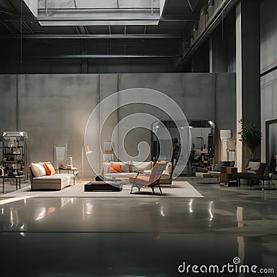 Contemporary Comforts: Inside the Architectural Gem Stock Photo