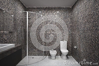 Contemporary concrete bathroom Stock Photo