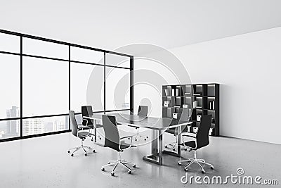 Contemporary conference interior with shelves with folders Stock Photo