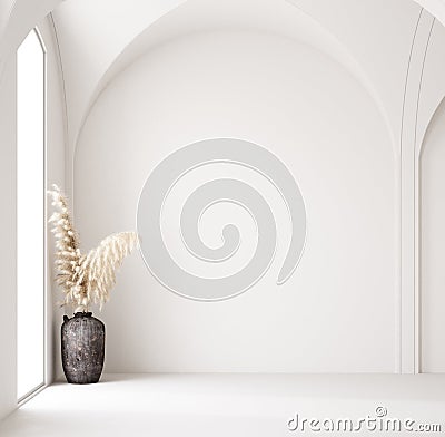 Contemporary empty home interior, Scandi-Boho style Stock Photo