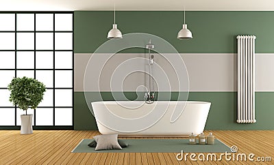 Contemporary green and gray bathroom Stock Photo