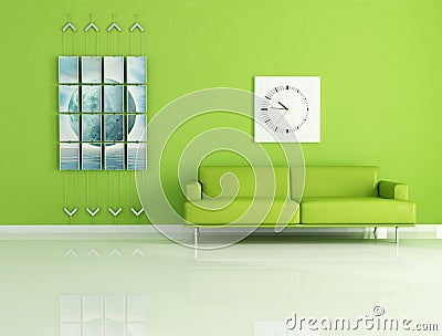 Contemporary green interior Stock Photo